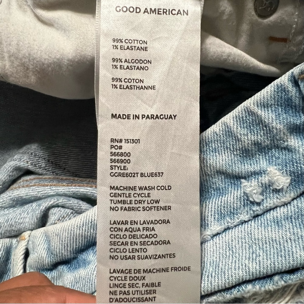GOOD AMERICAN Good Girlfriend Distressed Jeans‎ In Blue 637 - Picture 11 of 11